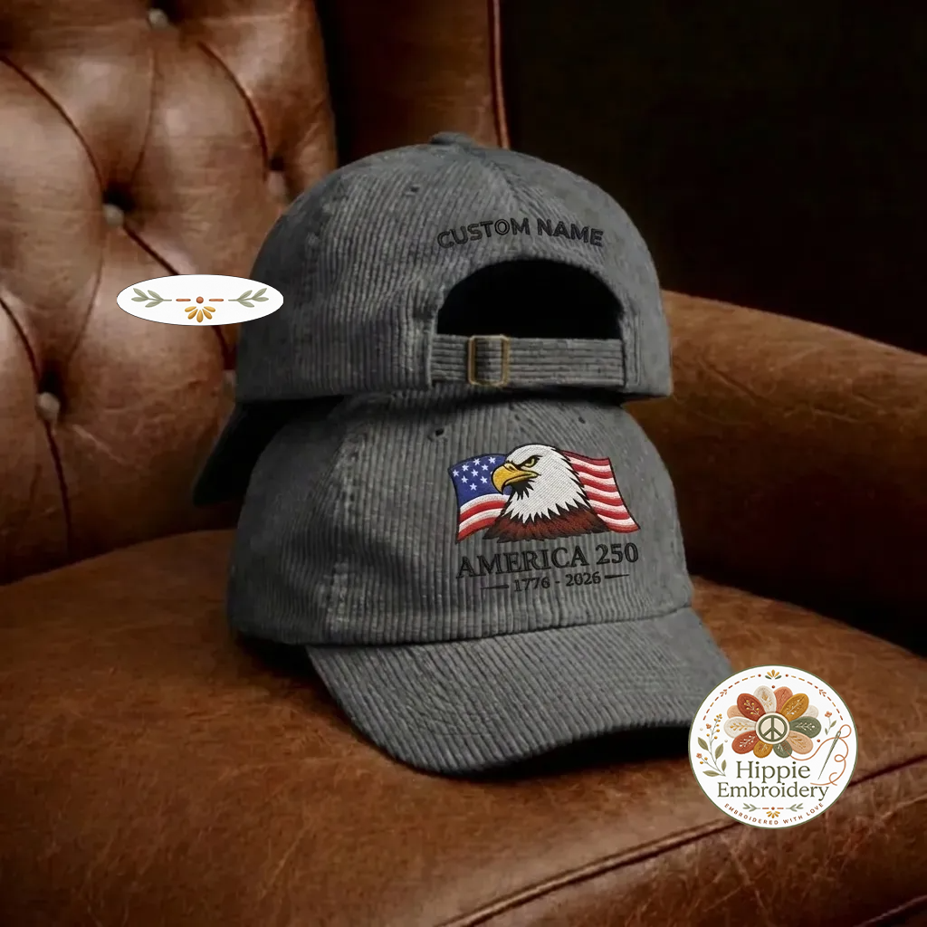 Embroidered America 250 Eagle Hat, Custom USA 250th Cap