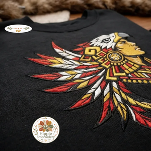 Embroidered Aztec Eagle Warrior Sweatshirt, Ancient Culture Shirt