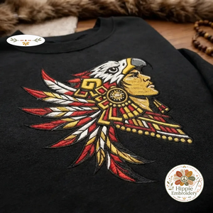 Embroidered Aztec Eagle Warrior Sweatshirt, Ancient Culture Shirt