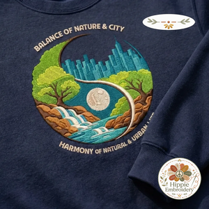 Embroidered Balance Of Nature Sweatshirt, Yin Yang Life Shirt