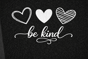 Embroidered Be Kind Sweatshirt, Minimalist Heart Top