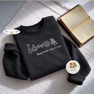 Embroidered Beach Bachelorette Sweatshirt, Custom Bach Party Tee