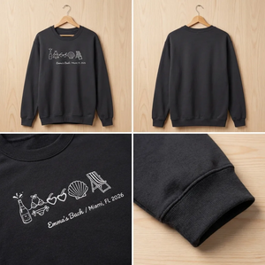 Embroidered Beach Bachelorette Sweatshirt, Custom Bach Party Tee