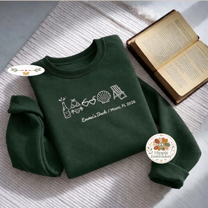 Embroidered Beach Bachelorette Sweatshirt, Custom Bach Party Tee