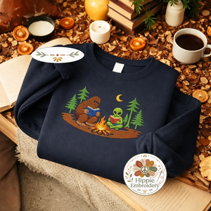 Embroidered Bigfoot Alien Book Club Sweatshirt, Paranormal Shirt
