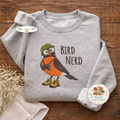 Embroidered Bird Nerd Sweatshirt, Geeky Bird Watcher Gift Shirt