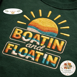 Embroidered Boatin and Floatin Sweatshirt, Summer Lake Crewneck