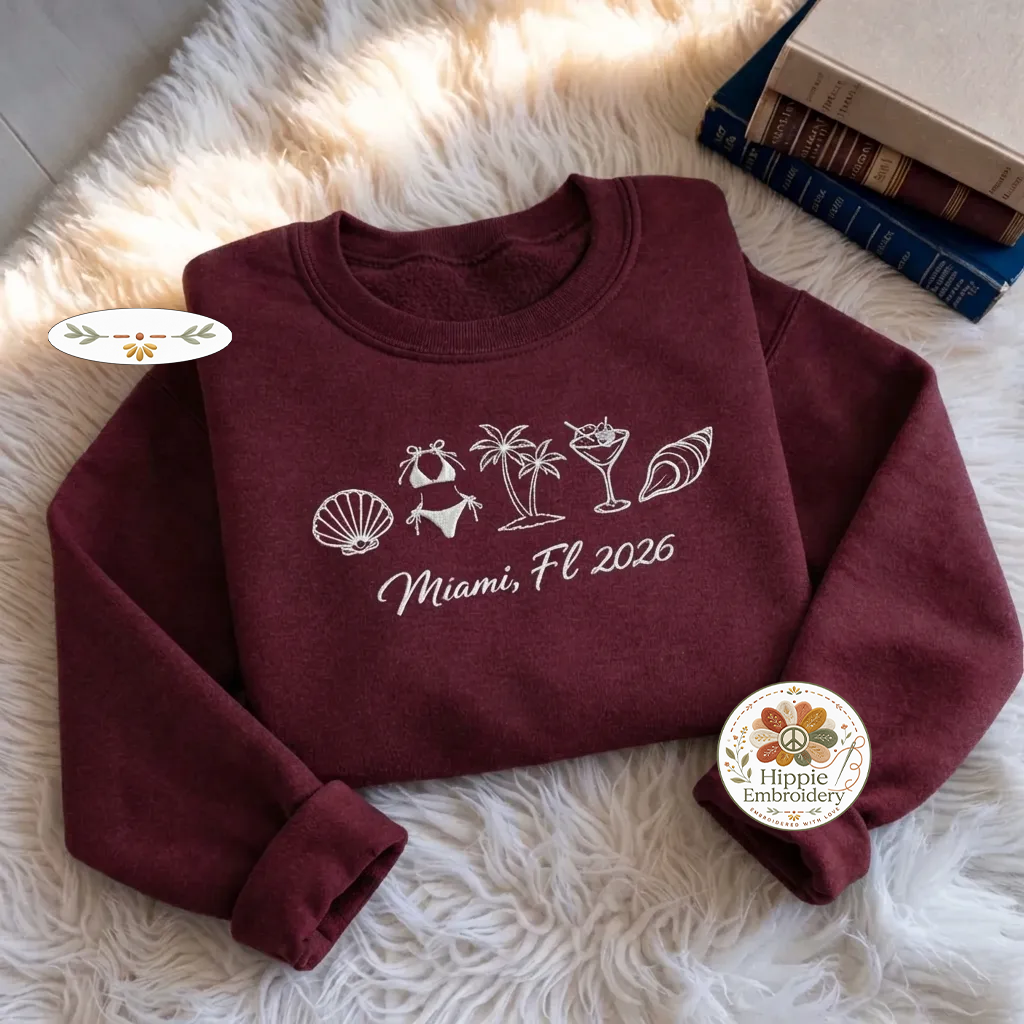 Embroidered Boho Beach Bachelorette Shirt, Groovy Bride Crewneck