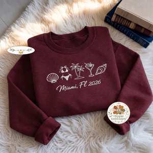 Embroidered Boho Beach Bachelorette Shirt, Groovy Bride Crewneck