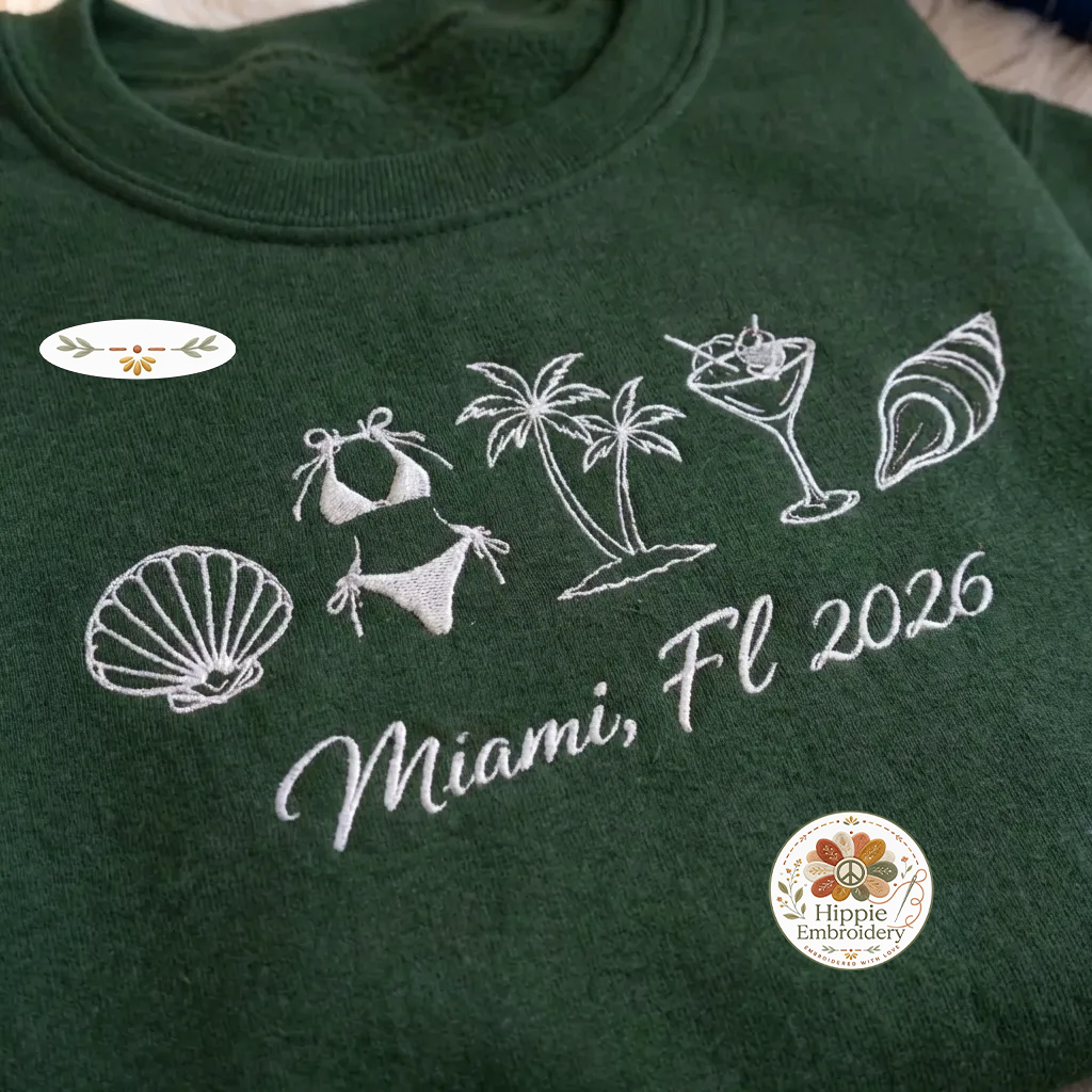 Embroidered Boho Beach Bachelorette Shirt, Groovy Bride Crewneck