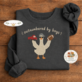 Embroidered Boy Mom Goose Sweatshirt, Outnumbered By Boys Crew