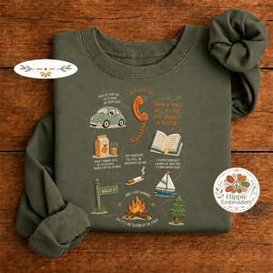 Embroidered Camping Life Sweatshirt, Camp Life Crewneck