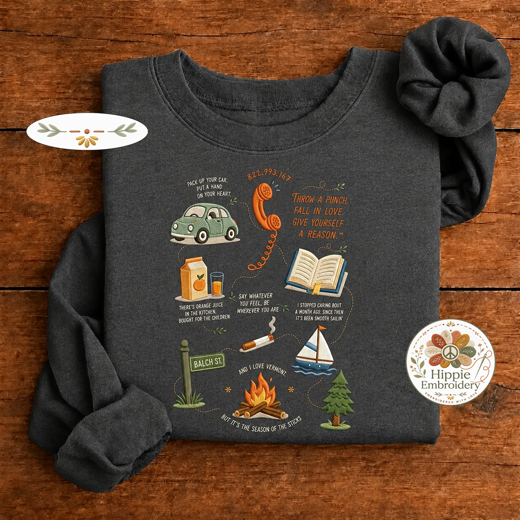 Embroidered Camping Life Sweatshirt, Camp Life Crewneck