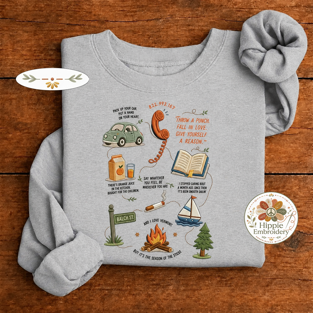Embroidered Camping Life Sweatshirt, Camp Life Crewneck