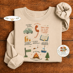 Embroidered Camping Life Sweatshirt, Camp Life Crewneck