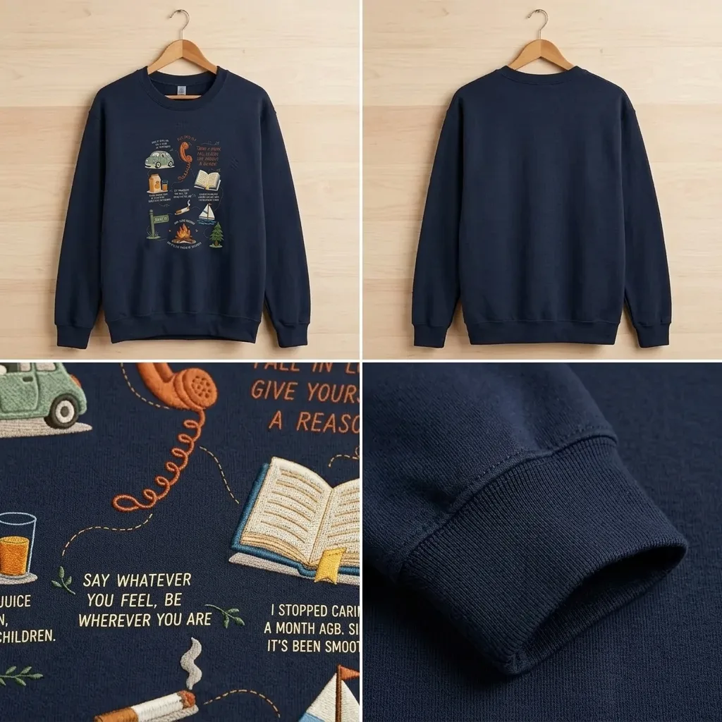 Embroidered Camping Life Sweatshirt, Camp Life Crewneck