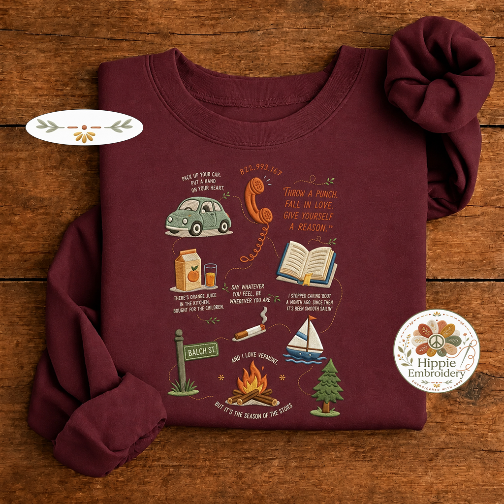 Embroidered Camping Life Sweatshirt, Camp Life Crewneck