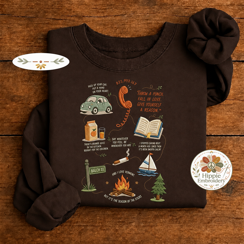 Embroidered Camping Life Sweatshirt, Camp Life Crewneck