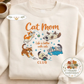 Embroidered Cat Mom Club Shirt, Playful Kittens Gift Crewneck