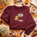 Embroidered Chicken Fried Egg Sweatshirt, Funny Foodie Top
