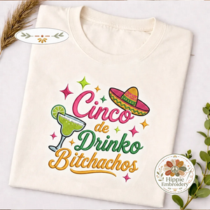 Embroidered Cinco de Drinko Sweatshirt, Funny Margarita Party Crew
