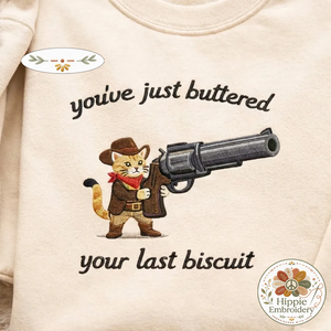 Embroidered Cowboy Cat Sweatshirt, Funny Meowdy Partner Shirt