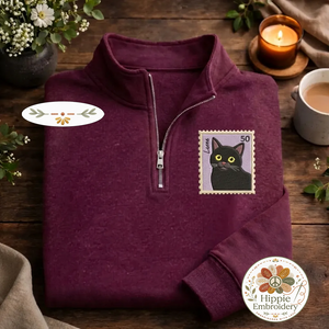 Embroidered Custom Pet Stamp Quarter Zip, Personalized Pet Shirt