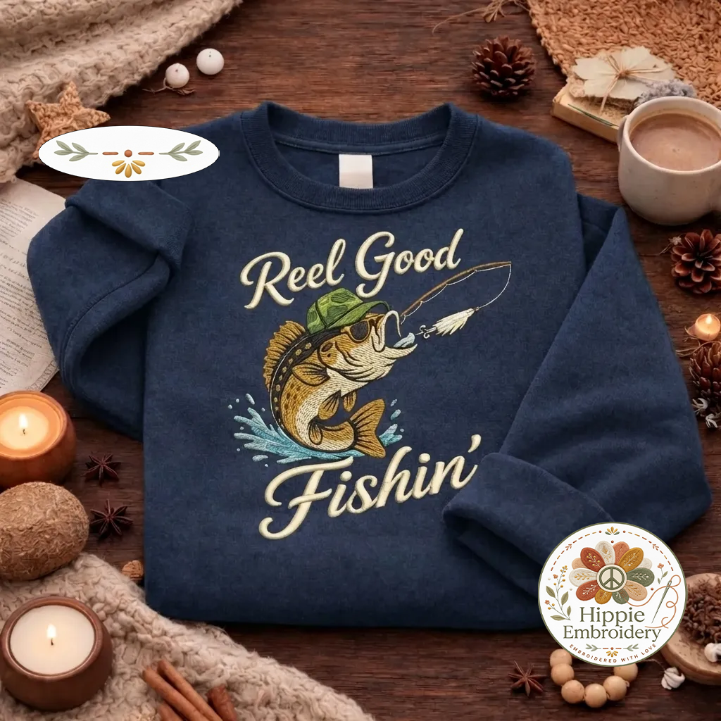 Embroidered Dad Fishing Legend Sweatshirt, Funny Dad Crewneck