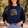 Embroidered Distracted By Dogs Books Sweatshirt, Cute Dog Shirt
