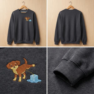 Embroidered Dog Peeing Ice Sweatshirt, Anti ICE Protest Top