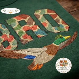 Embroidered Duck BRO Sweatshirt, Funny Camo Hunting Crewneck
