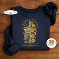Embroidered Find Someone Who Grows Flowers Skeleton Sweatshirt, Crew