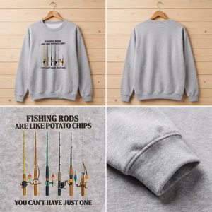 Embroidered Fishing Rods Sweatshirt, Funny Angler Crewneck