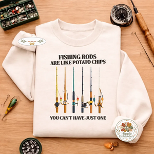 Embroidered Fishing Rods Sweatshirt, Funny Angler Crewneck