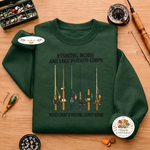 Embroidered Fishing Rods Sweatshirt, Funny Angler Crewneck