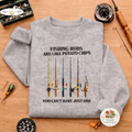 Embroidered Fishing Rods Sweatshirt, Funny Angler Crewneck