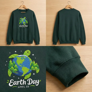 Embroidered Floral Earth Day Sweatshirt, Make Everyday Earth Day Tee