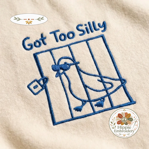 Embroidered Got Too Silly Pigeon Sweatshirt, Funny Meme Top