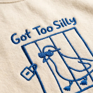 Embroidered Got Too Silly Pigeon Sweatshirt, Funny Meme Top