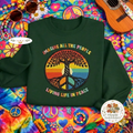 Embroidered Imagine All The People Sweatshirt, Tree of Life Shirt