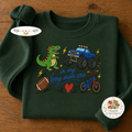 Embroidered In My Boy Mom Era Sports Sweatshirt, Dinosaur Mama Crew