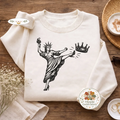 Embroidered Lady Liberty Kicking Crown Sweatshirt, No Kings Shirt