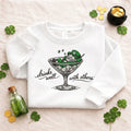 Embroidered Leprechaun Martini Sweatshirt, Irish Party Top