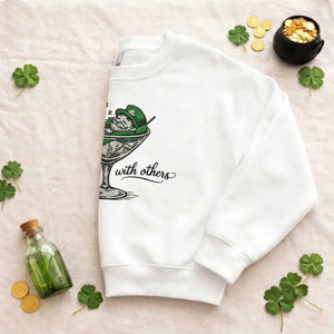 Embroidered Leprechaun Martini Sweatshirt, Irish Party Top