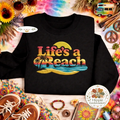 Embroidered Life is a Beach Sweatshirt, Retro Sunset Top