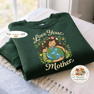 Embroidered Love Your Mother Shirt, Mother Earth Nature Tee