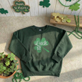 Embroidered Luck of the Irish Sweatshirt, Shamrock Top