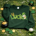 Embroidered Lucky Gnome Sweatshirt, St Patricks Day Top