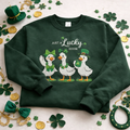 Embroidered Lucky Goose Sweatshirt, St Patricks Day Top