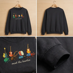 Embroidered Meet the Beetles Shirt, Funny Insect Band Crewneck